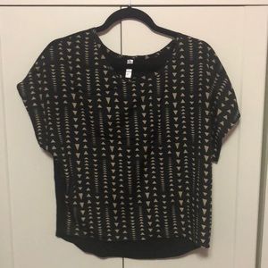 Blank and brown blouse